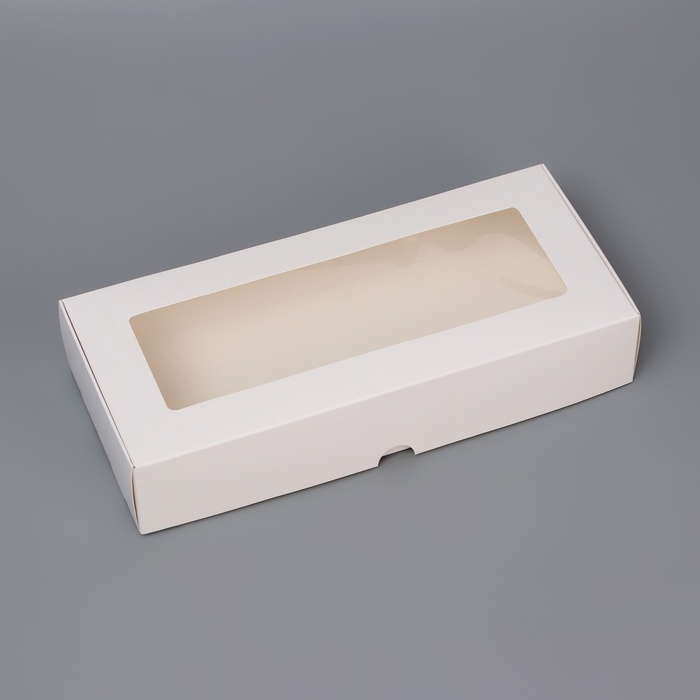 Коробка складня, пенал, с окном, белая, 27 х 12 х 5 см Коробка складня, пенал, с окном, белая, 27 х 12 х 5 см