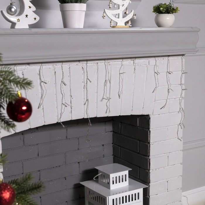 Гирлянда «Бахрома» 1.8 × 0.5 м, IP20, прозрачная нить, 48 LED, свечение жёлтое, 8 режимов, 220 В