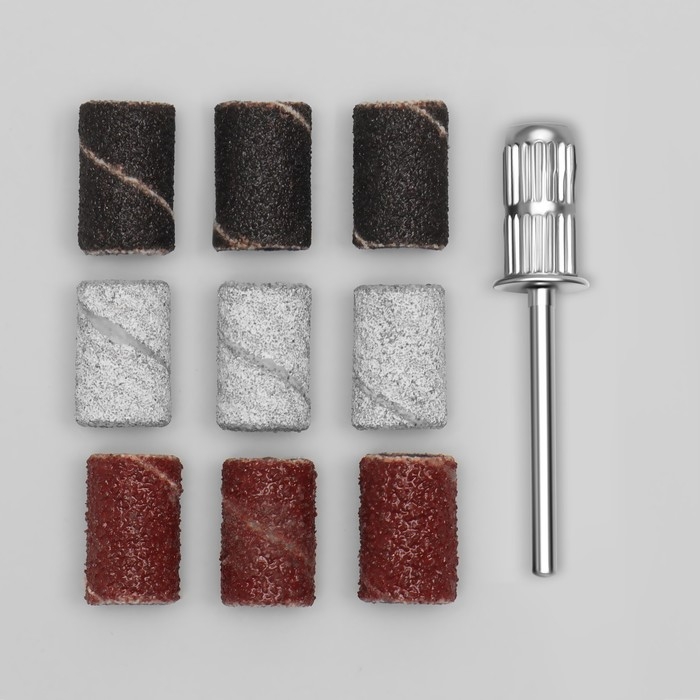 Набор для аппаратного педикюра, основа, колпачки 75 шт, абразивность 80/120/180, в футляре Набор для аппаратного педикюра, основа, колпачки 75 шт, абразивность 80/120/180, в футляре