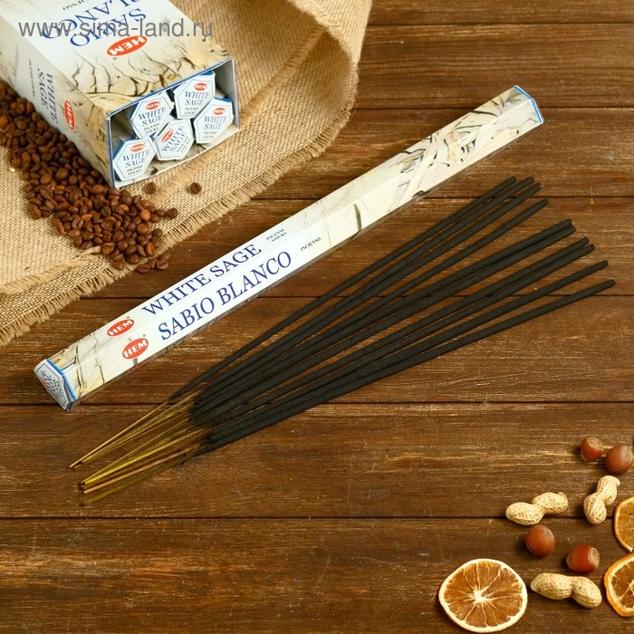 Благовония HEM Tall Hexa 10 палочек Белый шалфей Благовония HEM Tall Hexa 10 палочек Белый шалфей