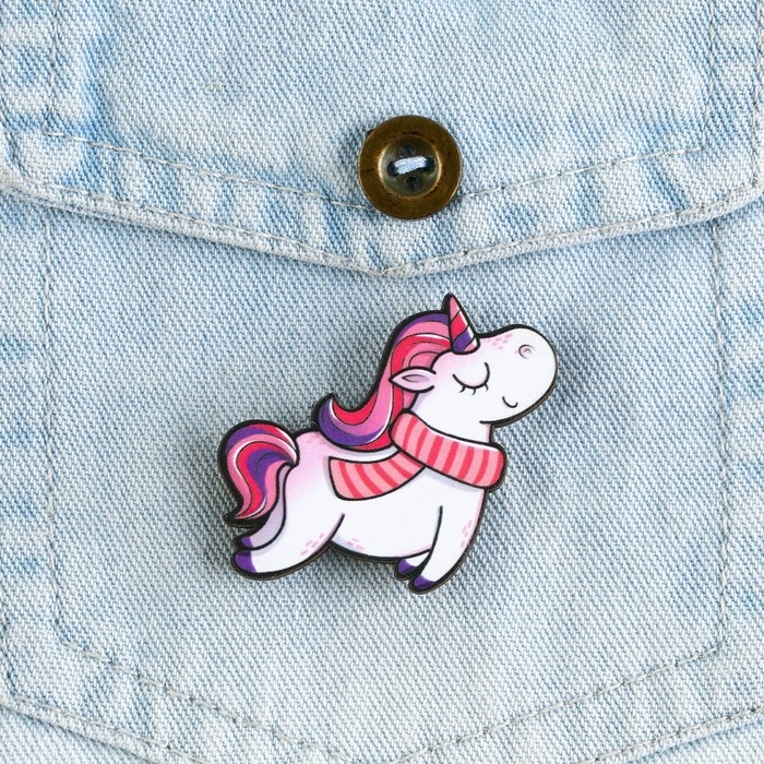 Значок новогодний закатной &laquo;Новый год: Единорог&raquo;, 3,8 х 4 см