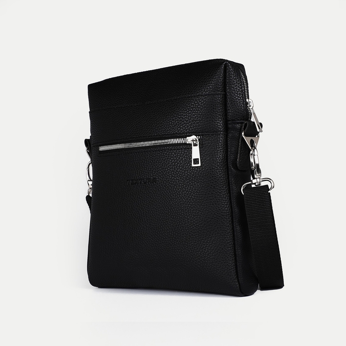 Сумка мужская через плечо TEXTURA, искусственная кожа, цвет чёрный Сумка мужская через плечо TEXTURA, искусственная кожа, цвет чёрный