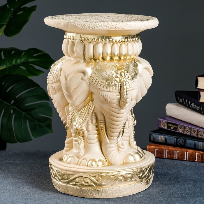 Подставка Подставка "Три слона" слоновая кость, 43х28х28см