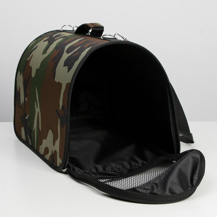 Сумка - переноска для животных  Сумка - переноска для животных "Камуфляж", каркасная,46 х 28 х 29 см, микс оттенков
