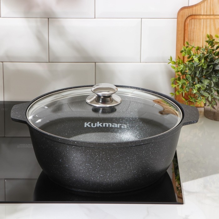 Кастрюля-жаровня, 5 л, d=28 см, антипригарное покрытие, цвет чёрный Кастрюля-жаровня, 5 л, d=28 см, антипригарное покрытие, цвет чёрный