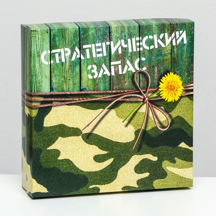 Коробка складная, Коробка складная, "Стратегический запас" 23 х 23 х 6,5 см