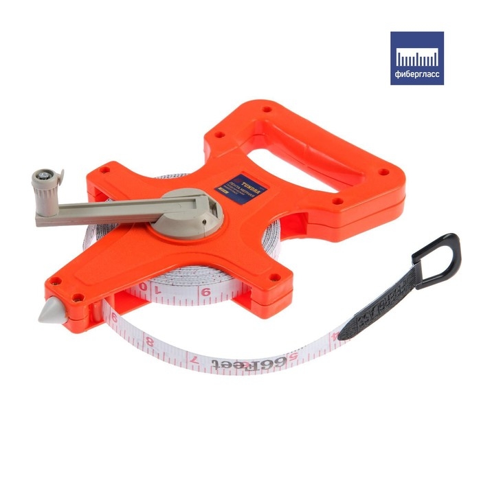 Рулетка геодезическая ТУНДРА, фиберглассовая лента, 20 м Рулетка геодезическая ТУНДРА, фиберглассовая лента, 20 м