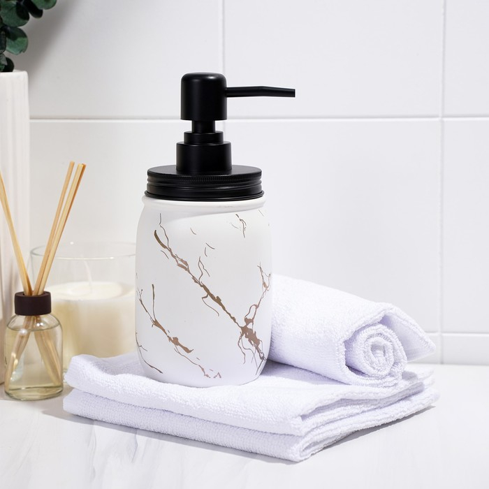 Дозатор для жидкого мыла «Зевс», 500 мл, цвет белый Дозатор для жидкого мыла «Зевс», 500 мл, цвет белый