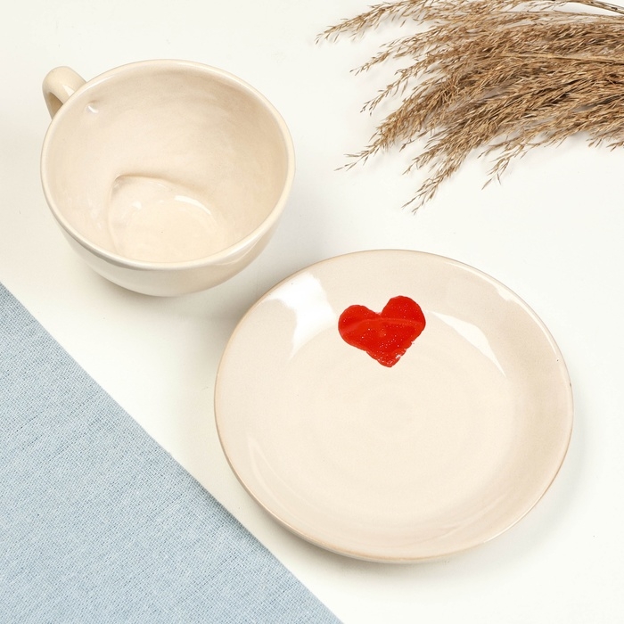 Чайная пара "Элегант" 0,25л / 11х6,5см + блюдце 15см, валентинка