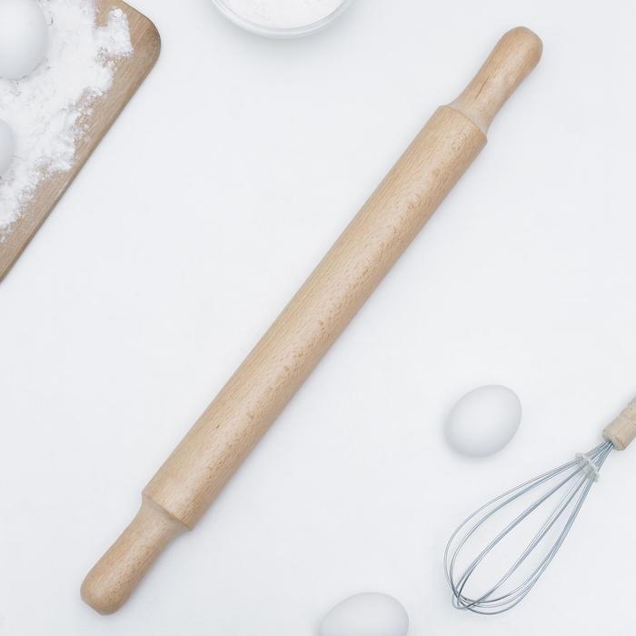 Скалка с ручками, 50×4,2 см, бук