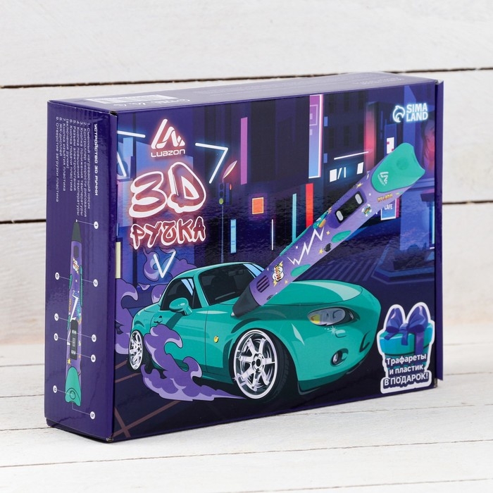 3D ручка Luazon Comics, дисплей, работа с пластиком ABS и PLA, пластик в комплекте 3D ручка Luazon Comics, дисплей, работа с пластиком ABS и PLA, пластик в комплекте