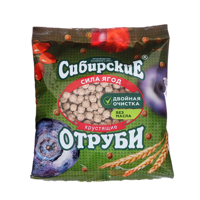Сибирские отруби Сибирские отруби "Сила ягод", хрустящие, 100 г