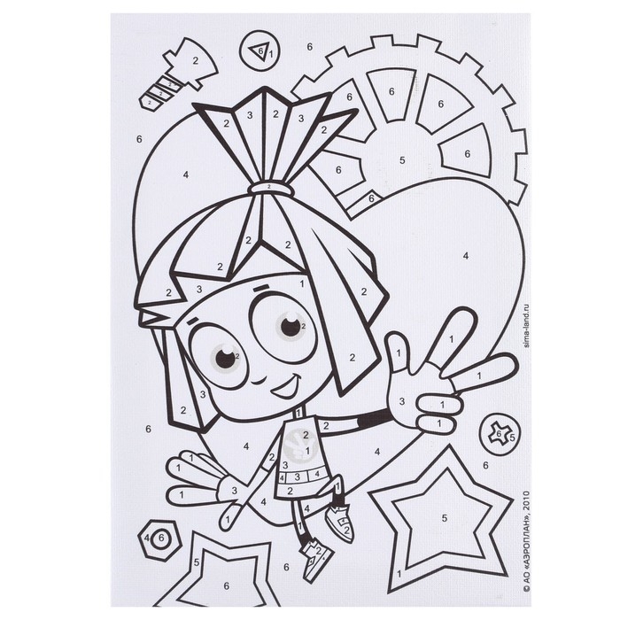 Картина по номерам для детей Картина по номерам для детей "Симка" 21х15 см, Фиксики