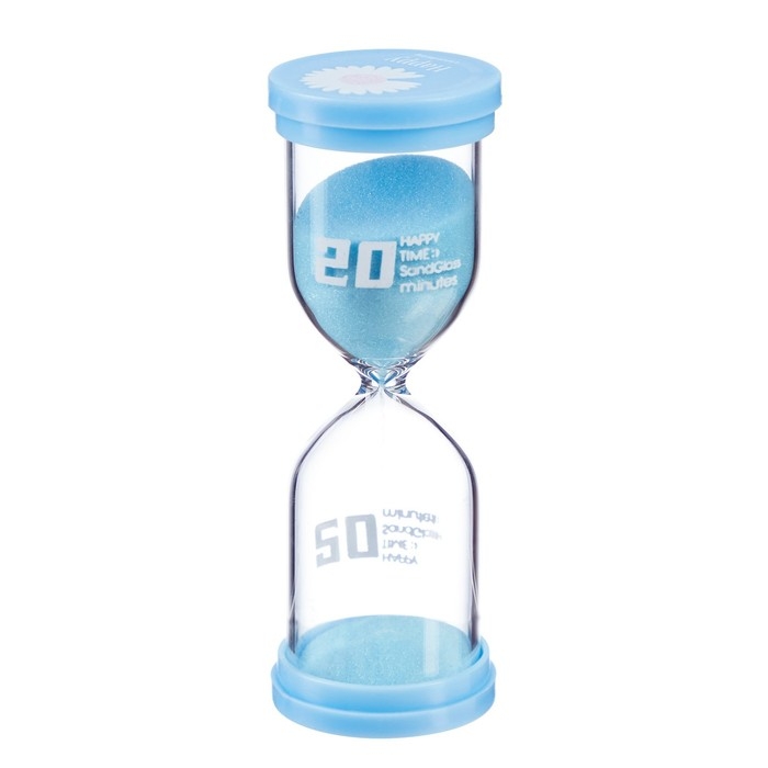Песочные часы Happy time, на 20 минут, 4.4 х 12.6 см, голубые Песочные часы Happy time, на 20 минут, 4.4 х 12.6 см, голубые