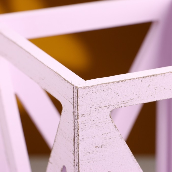 Кашпо деревянное 14×14×26 см  Кашпо деревянное 14×14×26 см "Фонарь Хай-тек Прованс", Сиреневый