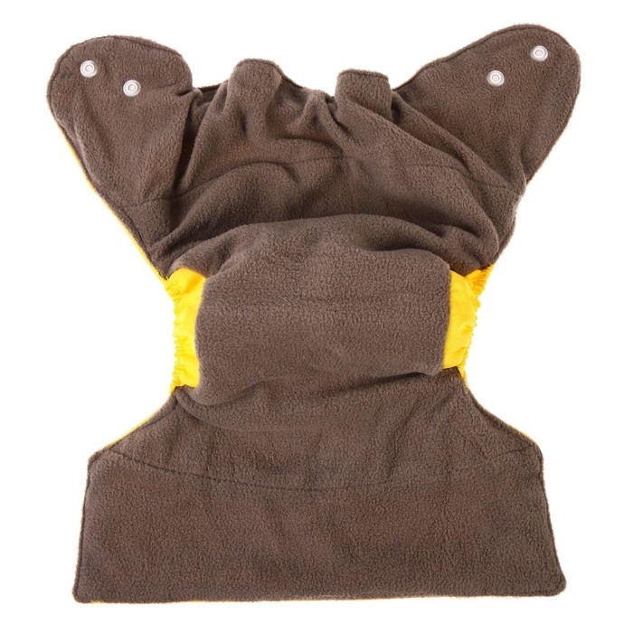 Многоразовый подгузник, 3-15 кг, угольно-бамбуковая ткань, цвет желтый, Крошка Я