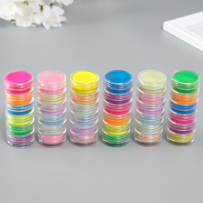 Глиттер для творчества Глиттер для творчества "Пудра-втирка. Краски лета" набор 36 шт в баночка - 1 гр 6х9х8 см