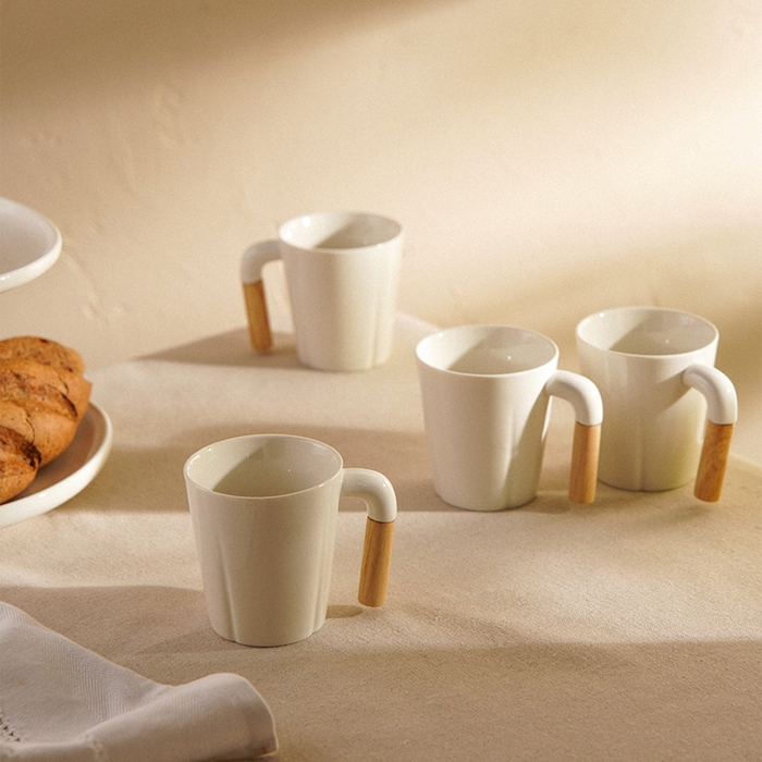 Набор кружек фарфоровых SL Home «Тренто», 250 мл, цвет белый Набор кружек фарфоровых SL Home «Тренто», 250 мл, цвет белый