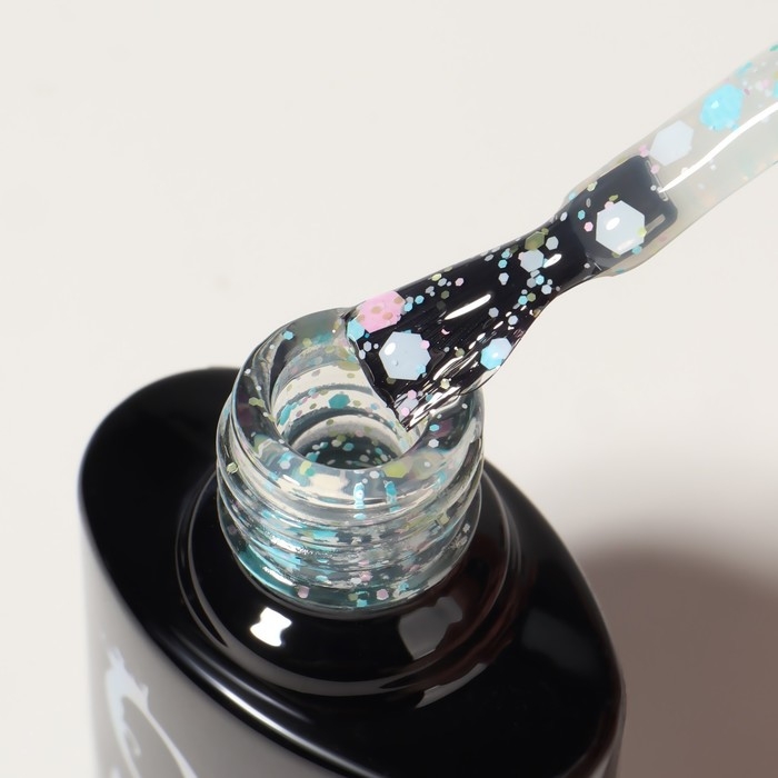 Гель лак для ногтей, «MILK GLITTER», 3-х фазный, 8мл, LED/UV, цвет прозрачный (08)