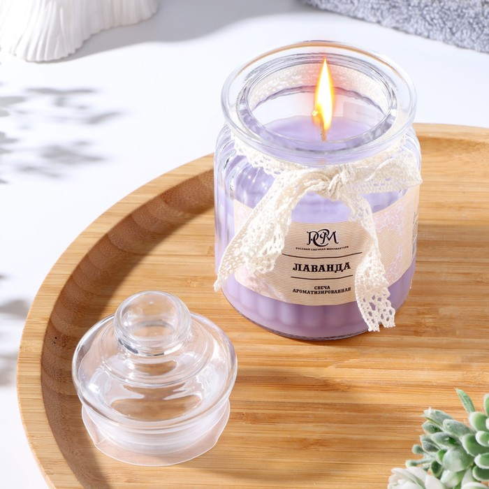 Свеча в банке ароматизированная  Свеча в банке ароматизированная "Лаванда" 180гр, время горения 45ч