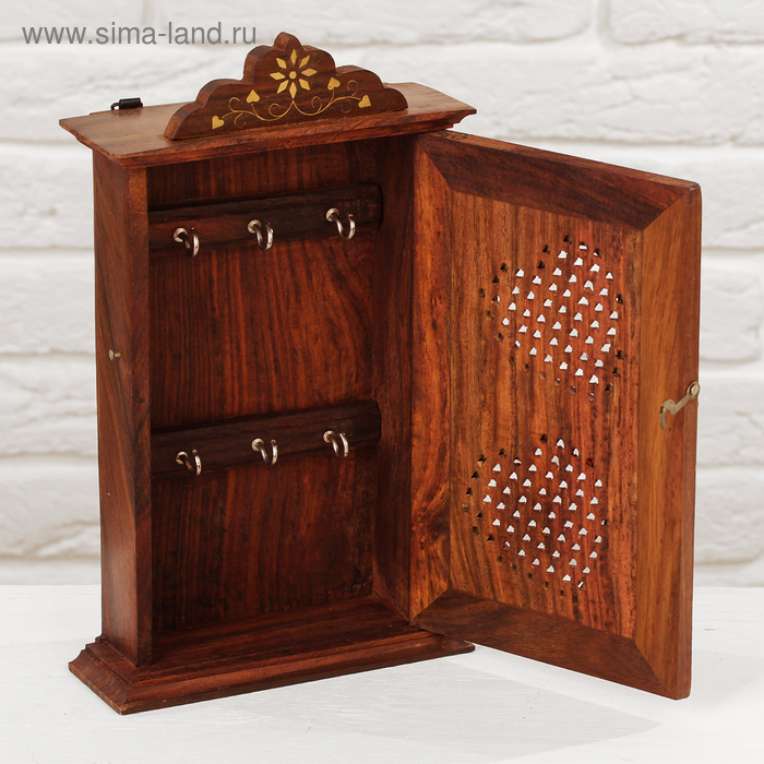 Ключница Ключница "Резные сердечки" дерево28*16*6 см