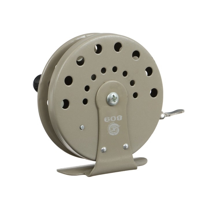 Катушка инерционная, металл, диаметр 7.5 см, цвет серый, 809 Катушка инерционная, металл, диаметр 7.5 см, цвет серый, 809