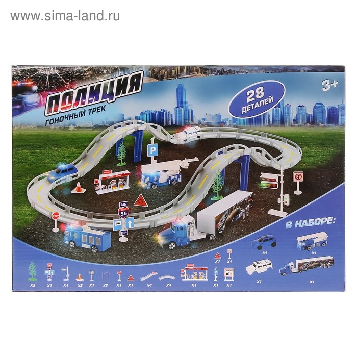 Автотрек «Полиция», 1 машина работает от батареек + сменный кузов, длина трассы 180 см Автотрек «Полиция», 1 машина работает от батареек + сменный кузов, длина трассы 180 см