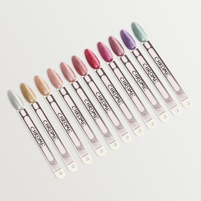 Гель лак для ногтей, «CHROME», шиммерный, 3-х фазный, 8мл, LED/UV, цвет шампань (018)