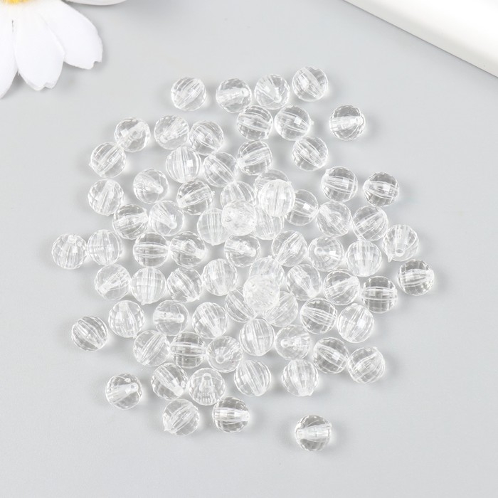 Бусины для творчества пластик Бусины для творчества пластик "Шарики с гранями - кристалл" d=0,8 набор 20 гр