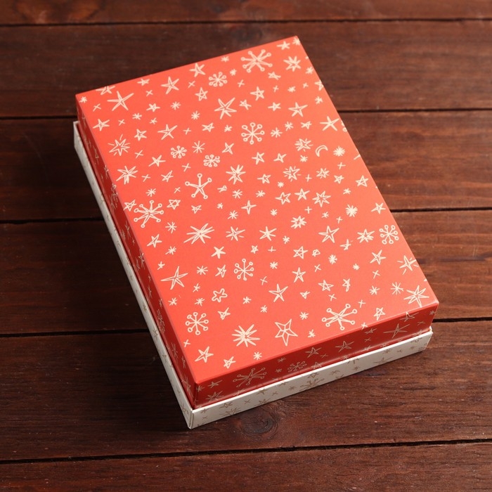 Новый год. Коробка сборная крышка-дно с окном, Новый год. Коробка сборная крышка-дно с окном, "Женский новый год", 21 х 15 х 5,7 см