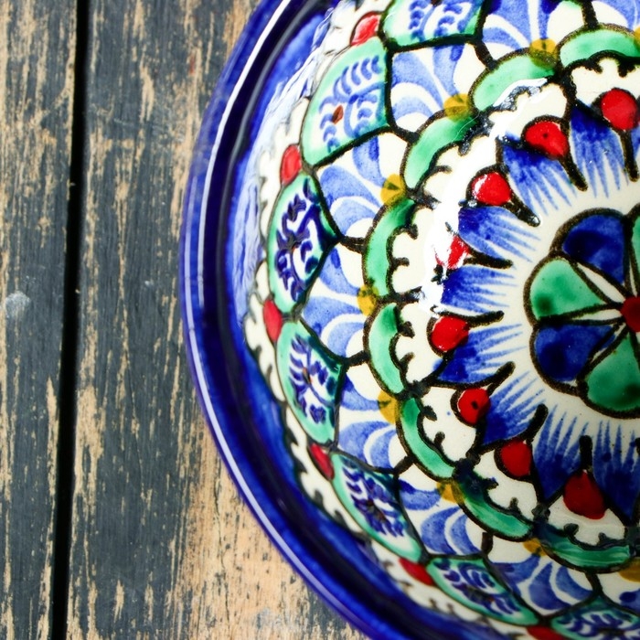 Пиала Риштанская Керамика  Пиала Риштанская Керамика "Узоры", 11,5 см, большая, микс