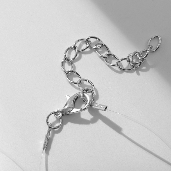 Кулон «На леске», цвет белый в серебре, 40 см Кулон «На леске», цвет белый в серебре, 40 см