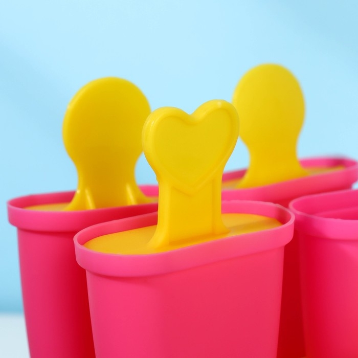 Форма для мороженого Доляна «Кьют», 11×6×12 см, 4 ячейки, цвет прозрачный Форма для мороженого Доляна «Кьют», 11×6×12 см, 4 ячейки, цвет прозрачный