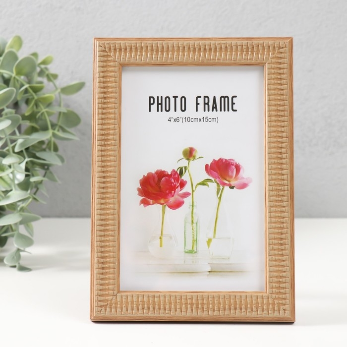 Фоторамка пластик 10х15 см Фоторамка пластик 10х15 см "Вытянутый ромб из дерева" 12х17 см