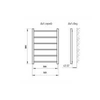 Полотенцесушитель электрический ТЕРА "Ребро", 500х800 мм, d=25