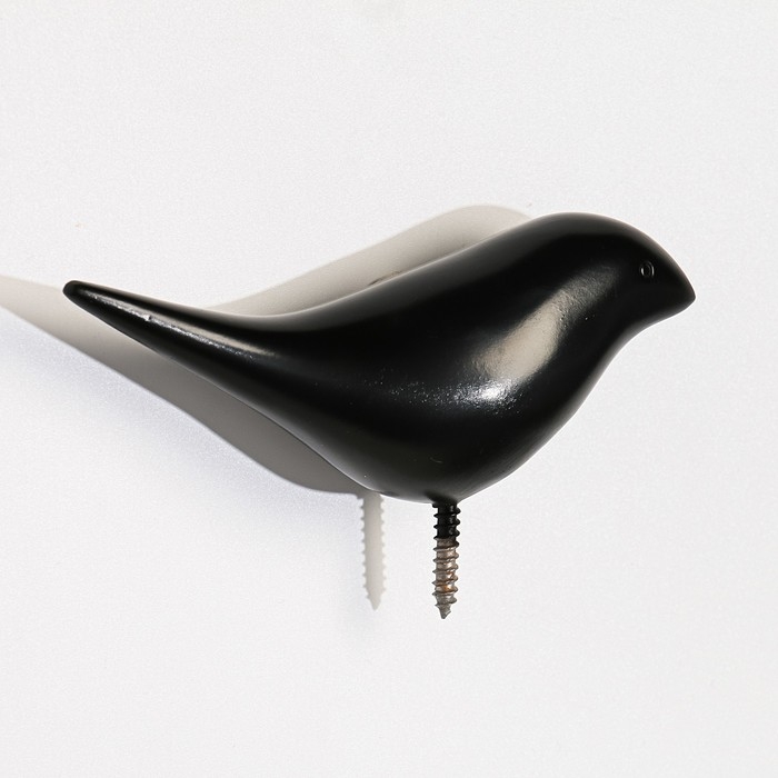 Декор настенный-вешалка Декор настенный-вешалка "Птичка" 13 x 4 см, чёрный