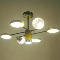 Люстра 1851/7 LED 72Вт 3000-6000К черно-золотой 79х77х43 см BayerLux