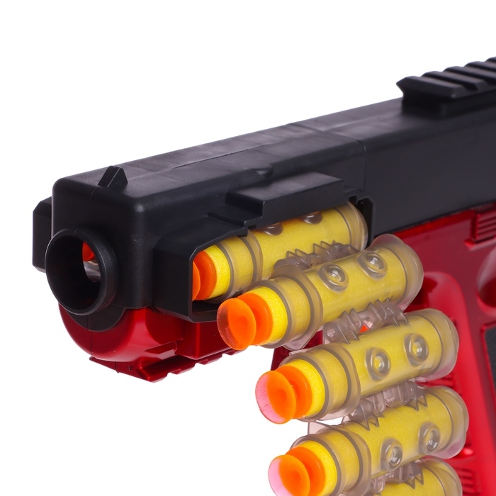 Пистолет «Глок», стреляет мягкими пулями, ленточная подача Пистолет «Глок», стреляет мягкими пулями, ленточная подача