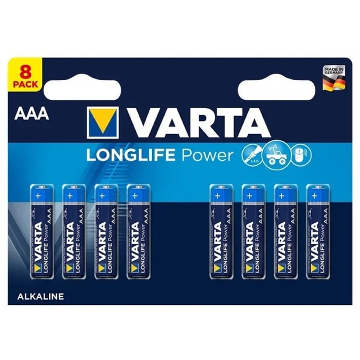 Батарейка алкалиновая Varta LongLife Power, AAA, LR03-8BL, 1.5В, блистер, 8 шт. Батарейка алкалиновая Varta LongLife Power, AAA, LR03-8BL, 1.5В, блистер, 8 шт.