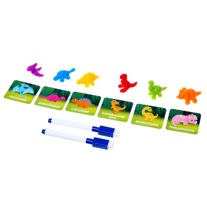 Развивающий набор «Умные динозавры», 20 карточек, 3+ Развивающий набор «Умные динозавры», 20 карточек, 3+