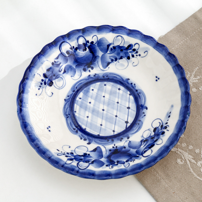 Чайная пара Чайная пара "Шатер", гжель, фарфор, 9х15 см