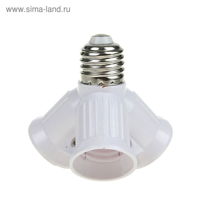 Переходник Ecolа, с цоколя E27 на 3хE27, белый Переходник Ecolа, с цоколя E27 на 3хE27, белый