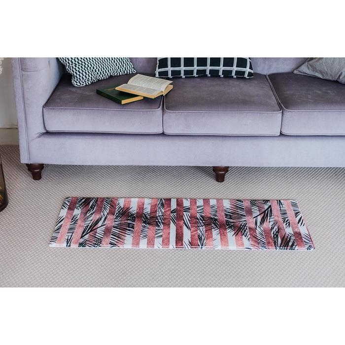 Коврик для ванной Доляна «Тень», 45×120 см, цвет чёрно-бежевый Коврик для ванной Доляна «Тень», 45×120 см, цвет чёрно-бежевый