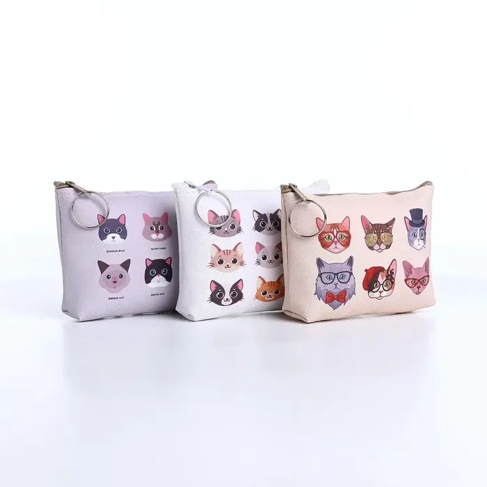 Кошелёк &laquo;Коты&raquo;, монетница, на молнии, МИКС