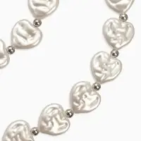 Набор 2 пред-та: бусы,браслет "Жемчуг барочный", сердечки, 40/18см, цвет белый в серебре Набор 2 пред-та: бусы,браслет "Жемчуг барочный", сердечки, 40/18см, цвет белый в серебре