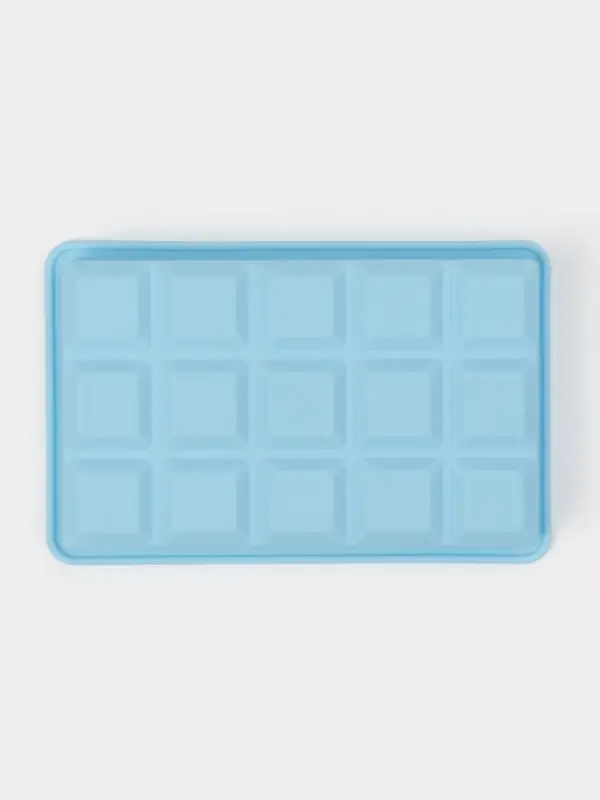 Форма для льда и заготовок Доляна &laquo;Кубик&raquo;, силикон, 11.7&times;18.7&times;3.4 см, 15 ячеек (3.4&times;3.4 см), голубая