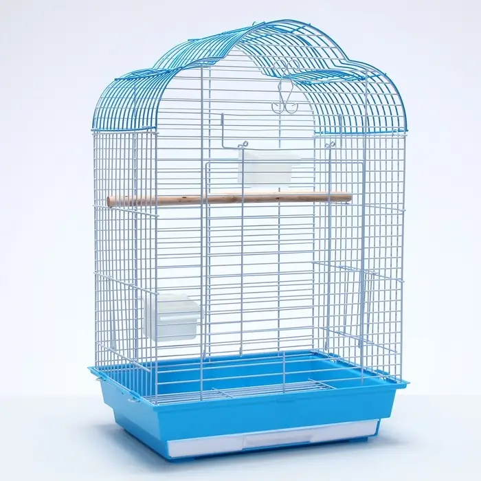Клетка для птиц Bd-3/1o, раскрывающаяся крыша, 47,5 х 37 х 70 см, (фасовка 6 шт) голубая