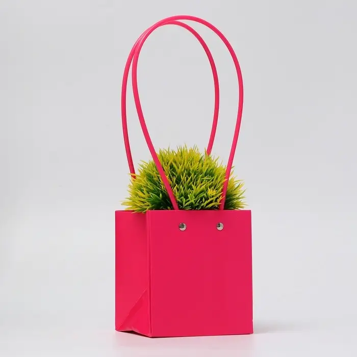 Сумка для цветов, квадратная, малиновая, влагостойкая, 13&times;12&times;12 см