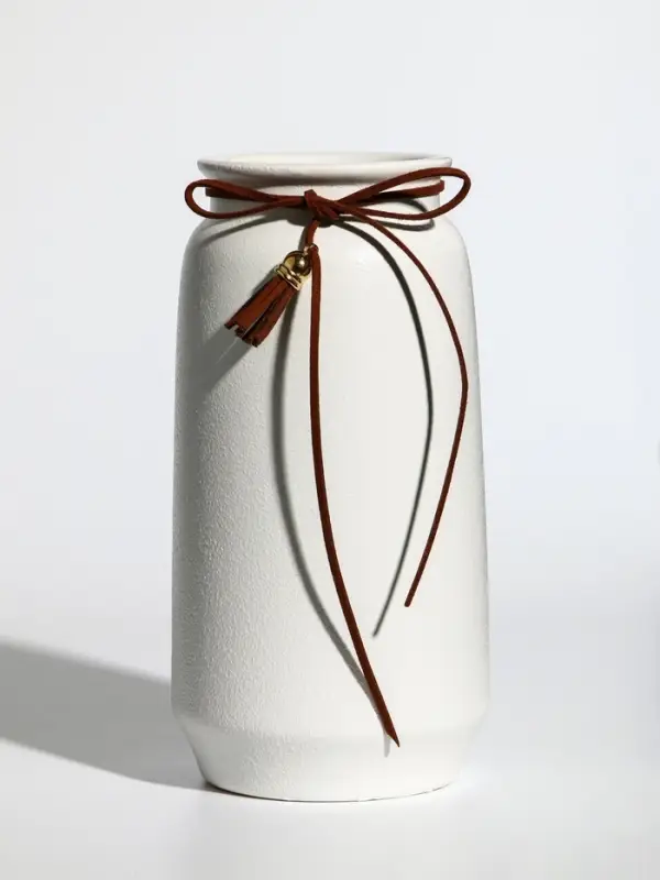 Ваза керамика настольная Ваза керамика настольная "Шерон" классика шнур, 20х9,5х8 см, белый