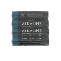 Батарейка алкалиновая (щелочная) LuazON, AAA, LR03, спайка, 4 штуки